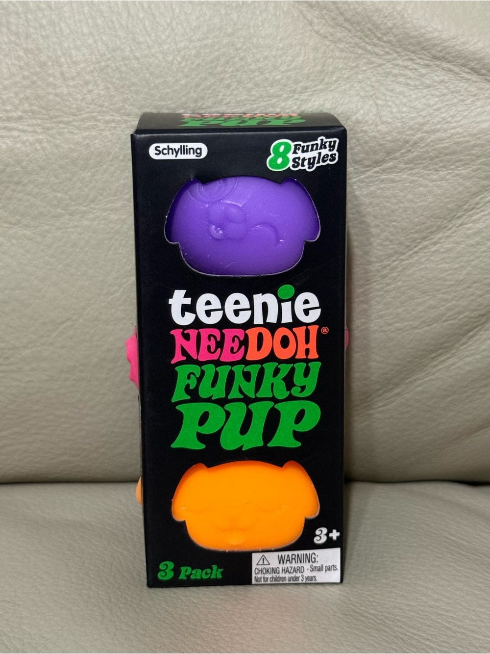 NEW Teenie NeeDoh Funky Pup 3-Pack Squishies Pink Orange Purple Authentic